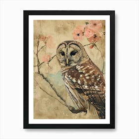 Barred Owl Japanese Painting 2 Art Print