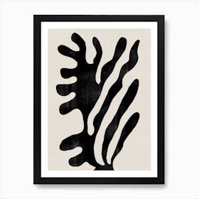 Black Plant, Seaweed, Abstract Painting Art Print