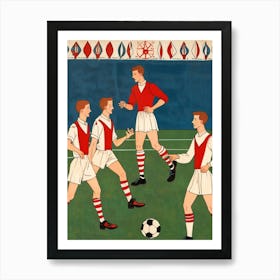 Footballers In Action Art Print