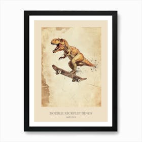 Baryonyx Vintage Dinosaur Poster 1 Art Print