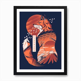 Japanese Fox Art Print