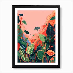 Boho Plant Painting Devils Ivy Art Print