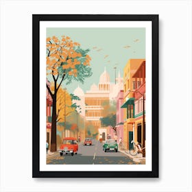 New Delhi In Autumn Fall Travel Art 3 Art Print