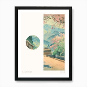 Kagoshima Japan 3 Cut Out Travel Poster Art Print