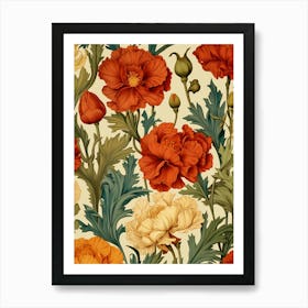 Vintage Floral Pattern Art Print