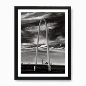 Margaret Hunt Hill Bridge - Dallas BW Art Print