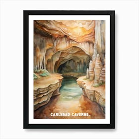 Carlsbad Caverns National Park Watercolor Painting Art Print