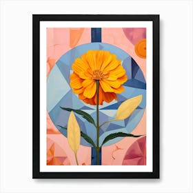 Marigold 5 Hilma Af Klint Inspired Pastel Flower Painting Art Print