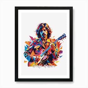 The Beatles George Harrison 02 Portrait Music Icon WPAP Pop Art Style Art Print