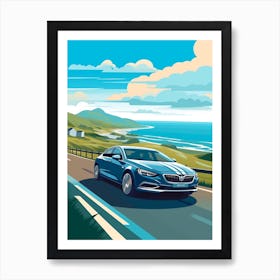 A Buick Regal In Causeway Coastal Route Illustration 1 Art Print