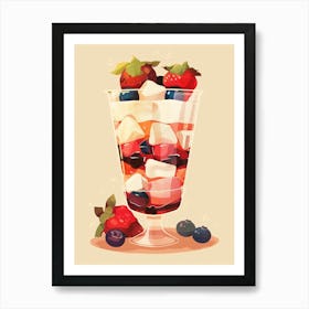Strawberry Marshmallow Jelly Dessert Art Print