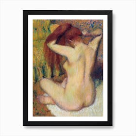 Nude Lady, Woman Combing Her Hair, Edgar Degas Art Print