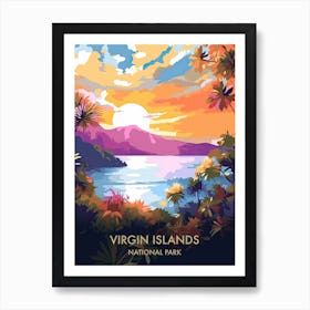 Virgin Islands National Park Travel Poster Illustration Style 1 Art Print