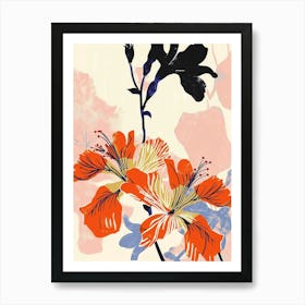 Colourful Flower Illustration Geranium 4 Art Print
