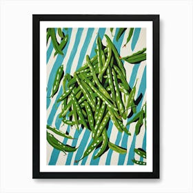 Green Beans Summer Illustration 4 Art Print