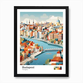 Budapest, Hungary, Geometric Illustration 2 Poster Art Print