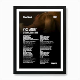 Yes, and? Ariana Grande - Lyrics Poster Art Print