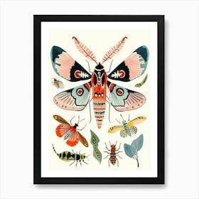 Colourful Insect Illustration Moth 18 Art Print
