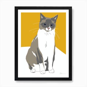 Snowshoe Cat Art Print