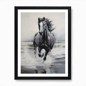 A Horse Oil Painting In Manuel Antonio Beach, Costa Rica, Portrait 1 Art Print