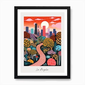 Poster Of Los Angeles, Illustration In The Style Of Pop Art 2 Art Print