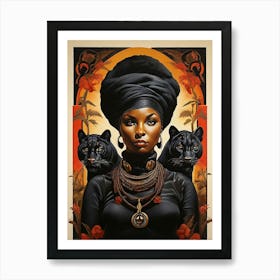 Black Panther Woman art print Art Print