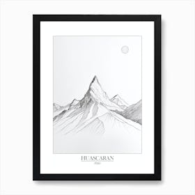 Huascaran Peru Line Drawing 2 Poster Art Print