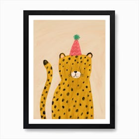 Cheetah In A Party Hat Art Print