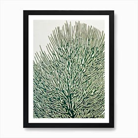 Acropora Tenuis Iiii Linocut Art Print