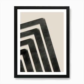 Abstract Minimalist Art in Black and Beige Art Print