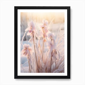 Frosty Botanical Orchid 4 Art Print