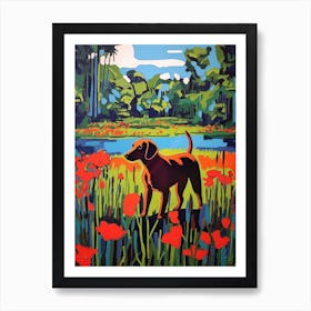A Painting Of A Dog In Royal Botanic Gardens, Kew United Kingdom In The Style Of Pop Art 04 Art Print