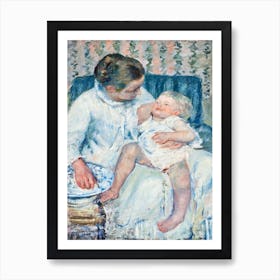 Mother About To Wash Her Sleepy Child (1880), Mary Cassatt Art Print