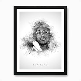 Ron Suno Rapper Sketch Art Print