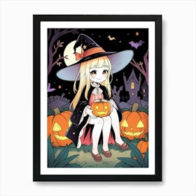 Cute Halloween Witch 8 Affiche