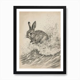 Mini Rex Rabbit Drawing 2 Art Print