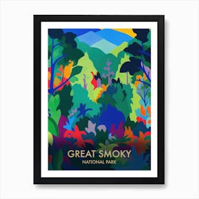 Great Smoky National Park Matisse Style Vintage Travel Poster 3 Art Print