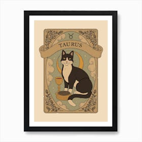 Cats Astrology Taurus Art Print