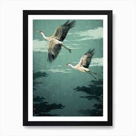 Cranes In Flight 4 Art Print