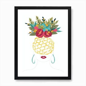 Pineapple floral  Art Print