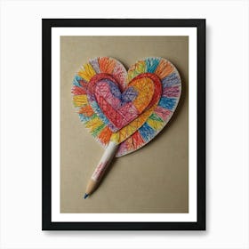 Default Draw Me Funny A Heartshaped Paper Fan Fluttering Messa 1 Art Print