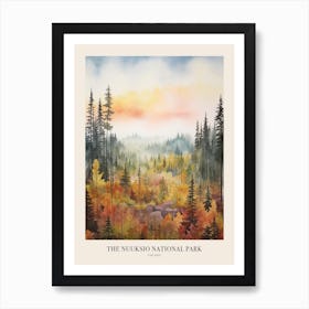 Autumn Forest Landscape The Nuuksio National Park Finland Poster Art Print