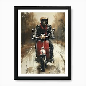 Skeleton On A Moped 5 Art Print