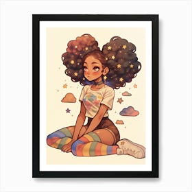 Black Girl With Afro Art Print