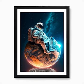 Astronaut In Space Art Print