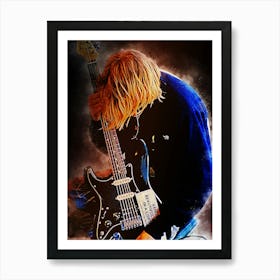 Kurt Cobain And His Beloved Guitar Art Print