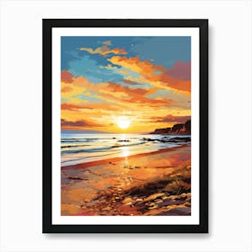 A Vibrant Painting Of Dornoch Beach Highlands Scotland 4 Art Print