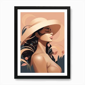 Woman In A Hat 32 Art Print