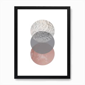 Three Circles Peach Sand and Glass Abstract Art Print