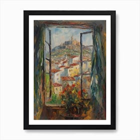 Window View Of San Francisco In The Style Of Impressionism 4 Art Print
